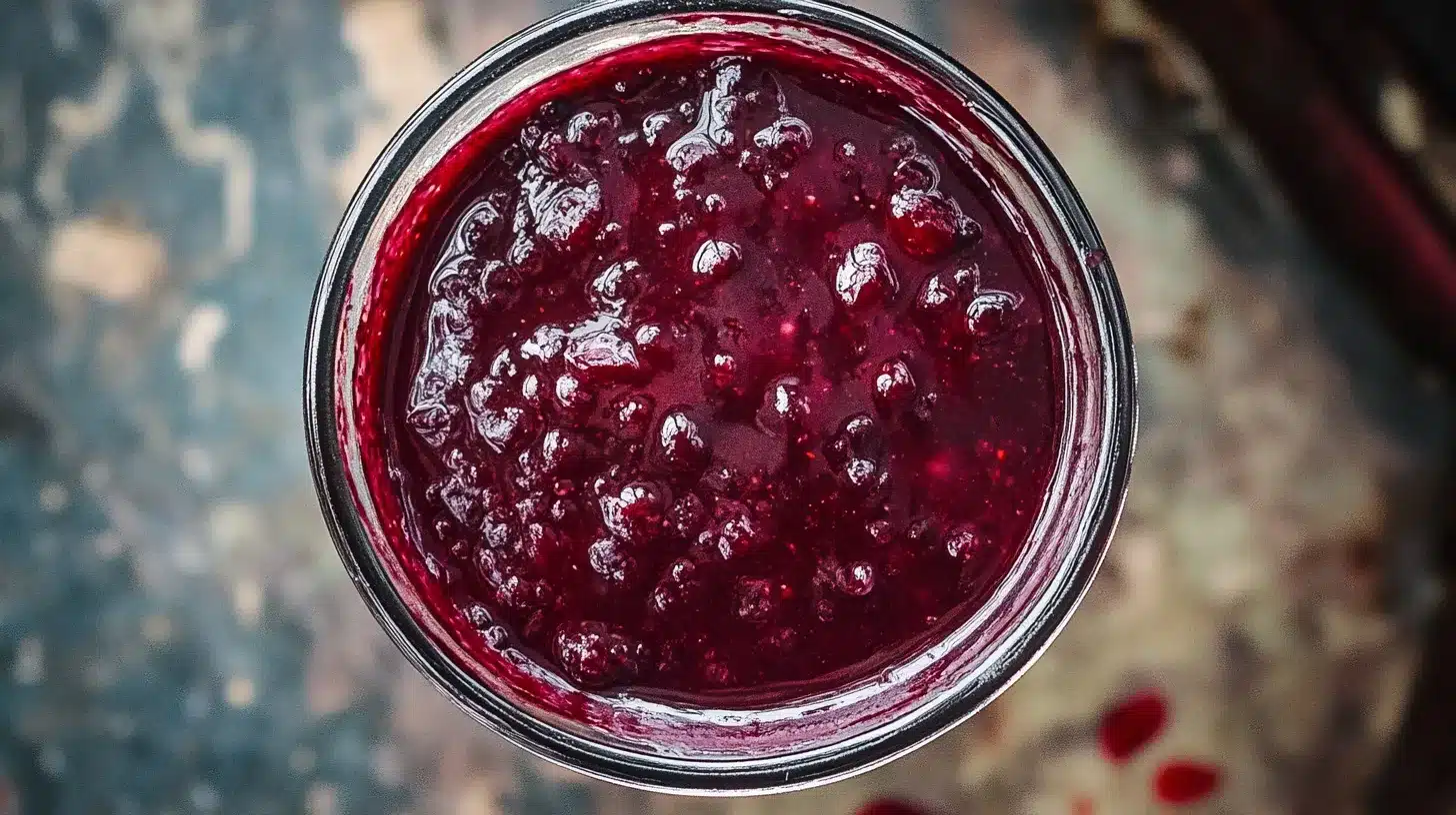 Why Chokecherry Pudding Is the Forgotten Superfood Dessert You’ll Love 1 Traditional chokecherry pudding in a glass jar with a rich, glossy texture.