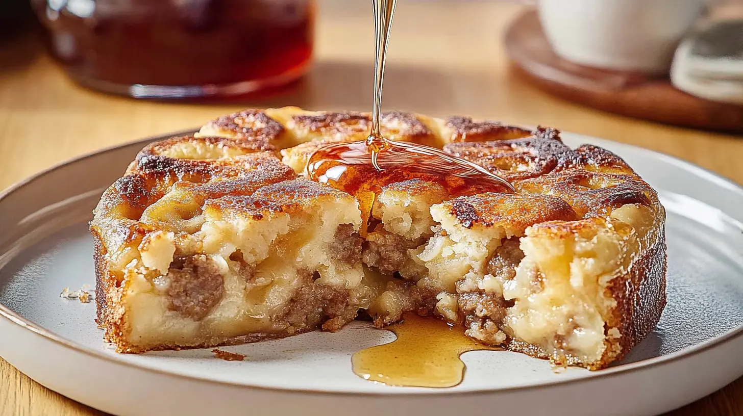 Pancake sausage casserole 1 Pancake Sausage Casserole