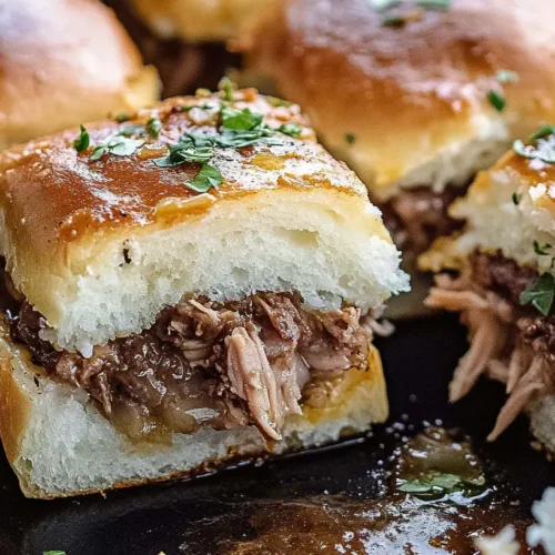 French Dip Sliders On Hawaiian Rolls