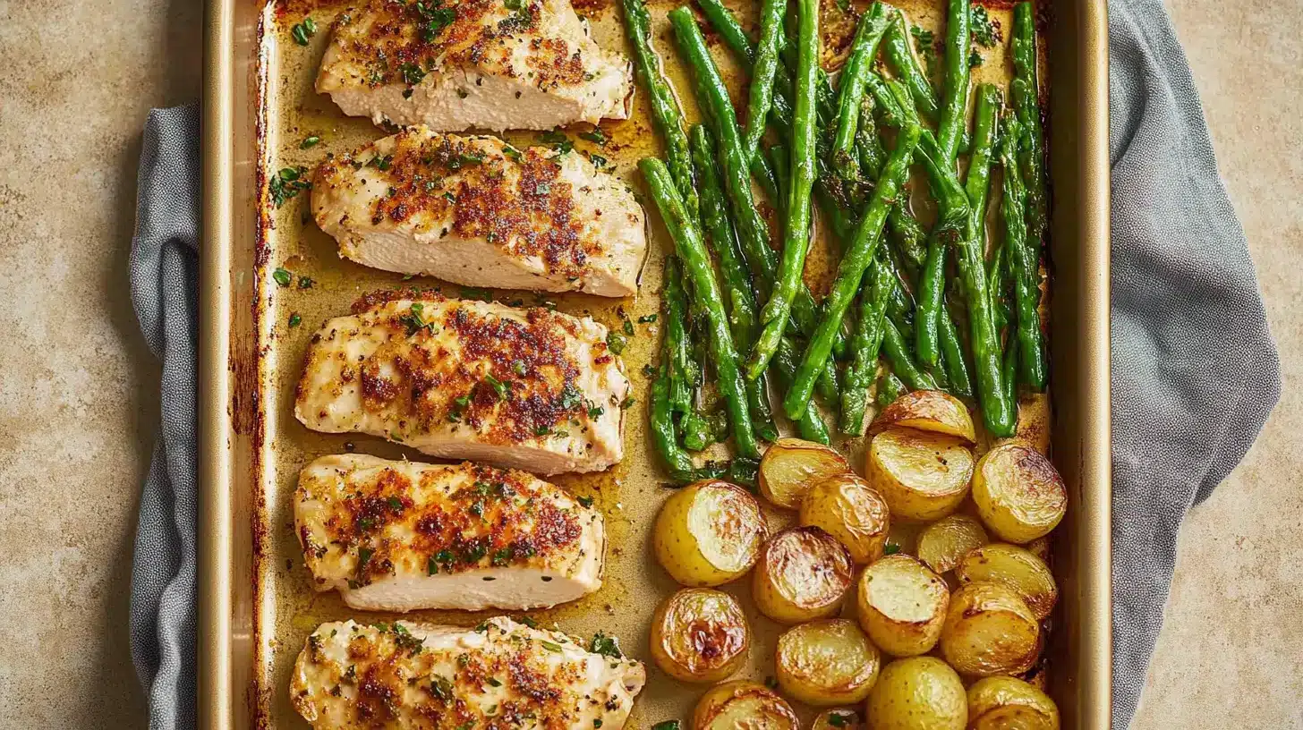 Simple Parmesan Crusted Chicken Sheet Pan Dinner Simple Parmesan Crusted Chicken Sheet Pan Dinner