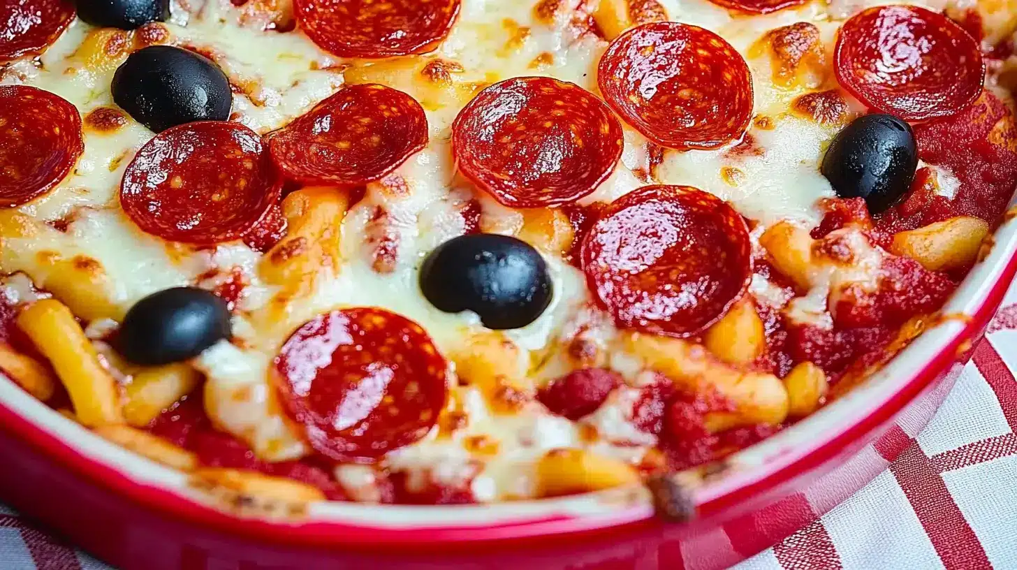 Cheesy Pepperoni Pizza Casserole