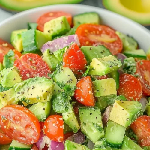 Cucumber Tomato Avocado Salad Recipe