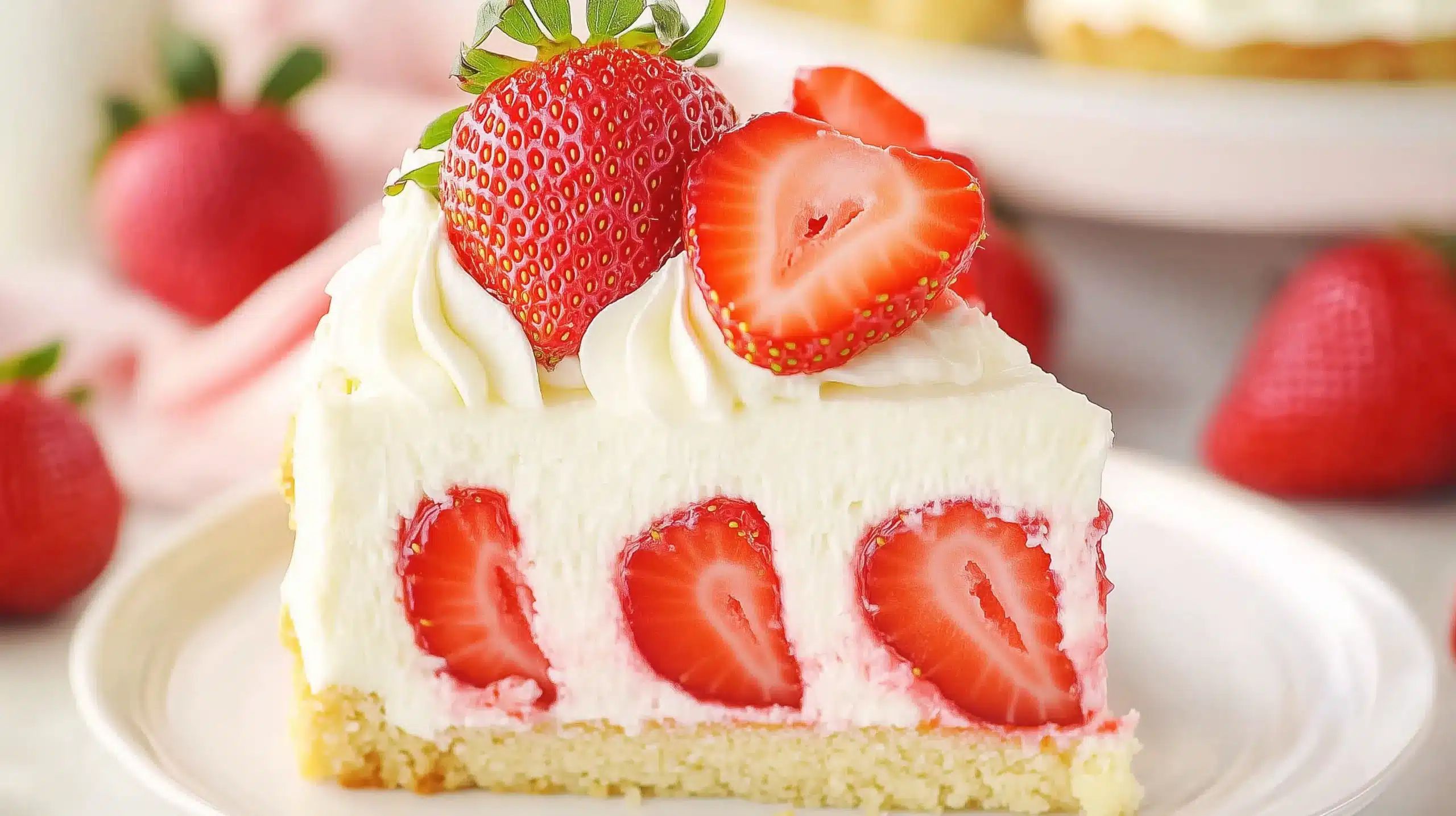 Delicious Strawberry Shortcake Cheesecake