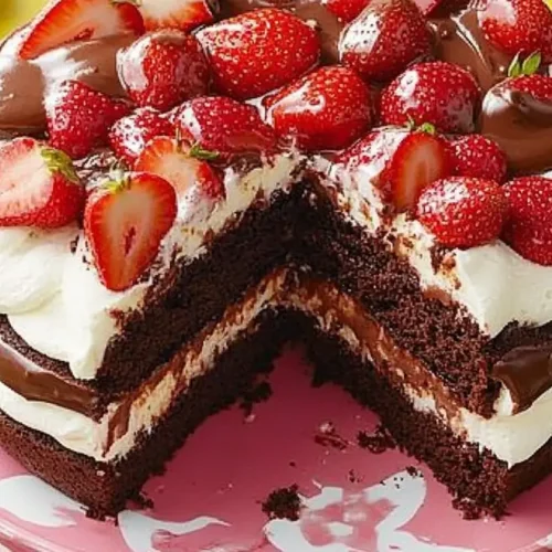 Chocolate Strawberry Nutella Cake